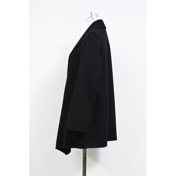 Theory Shawl Coat in Black Wool